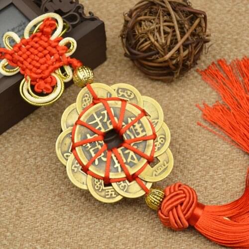 Feng Shui Prosperity Protection Set of 10 Lucky Charm Ancient I CHING Coins W3061