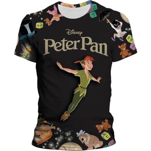 New Summer Peter Pan Cartoon Printed 3D T-shirt Men Women Children Cool Tee Tops Male Streetwear Cool T Shirts Boy girl Kids