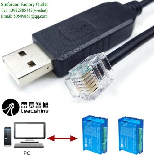 Ftdi usb rs232 to rj11 rj12 6p6c adapter for leadshine stepper drive servo motor DM432C DM442 DM556 DM856 3DM683 AM882 DM1182