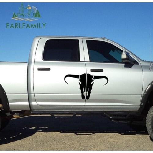 EARLFAMILY 2x Classic Western Bull Logo Symbolizes The Strength and Honor of Car Stickers SUV Door Car Cover Vinyl Decal