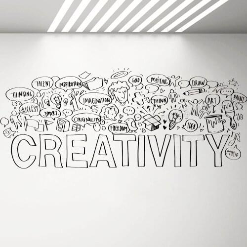 Creativity Wall Decal Office Sticker Removable Vinyl Lettering Wall Decals for Classroom School Children Bedroom Decoration G361
