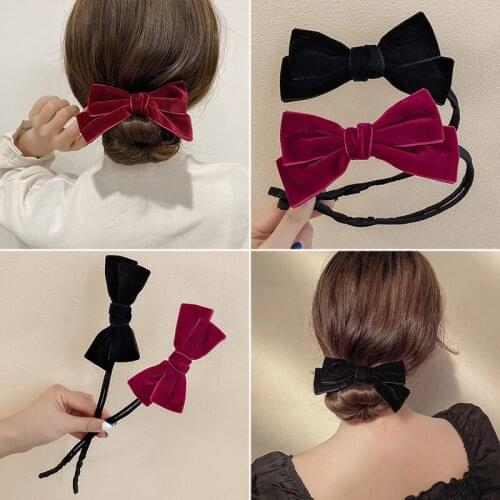 Fashion Ball Head Hair Tools Headwear Pan Head Lazy Fluffy Tool Elegant Barrette Bow Temperament Hair Bow Plush Hair Accessories