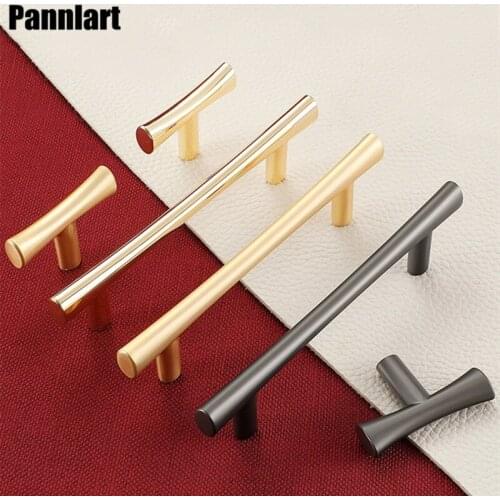 Pannlart 1 Pc New Slime Long Handles Zinc Alloy Cabinet Door Cabinet Drawer Handle Single Hole Gold Knob Furniture Cabinet Pull