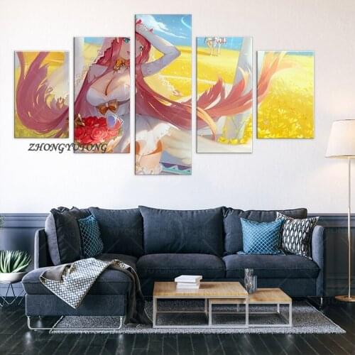 Anime Franxx 002 Zero Two fanart Poster Modern Canvas Prints Wall Art Decor for Living Room Bedroom Home Decor