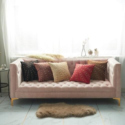 Luxury Cushion Cover Velvet Bling Diamond Home Decorative Pillow Cover for Home Sofa Red Black 45x45cm