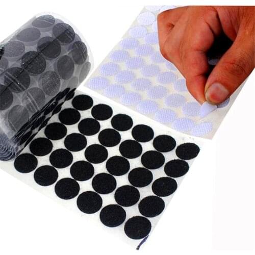 100Pairs Self Adhesive Fastener Tape Dots 10/15/20/25/30mm Strong Glue Magic Sticker Disc White Black Round Coins Hook Loop Tape