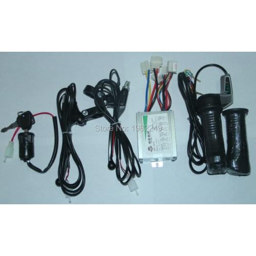 24V 500W Motor Brushed Controller +Throttle twist grip display+ Brake Lever +key ignition Switch electric bike scooter parts