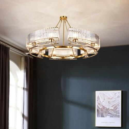 Modern simple LED Luxury Crystal Light dining room bedroom original Transparent ceiling Lamps Hardware bar table pendant lantern