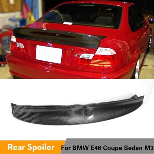 Rear Trunk Spoiler For BMW E46 Coupe Sedan M3 2Door 4 Door 1998 - 2006 Boot Lip Wing Spoiler Carbon Fiber / FRP / PU