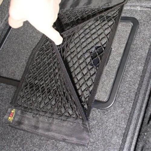 Universial In Car Tidy Cargo Rear Trunk Seat Storage Organizer Pocket Elastic Mesh Net Bag Car Interior Organization Accessary