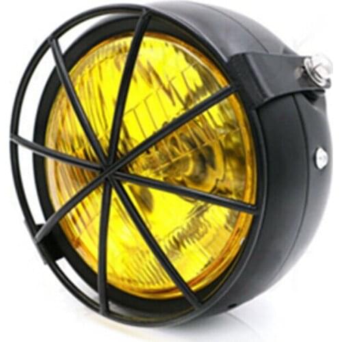 Motorcycle 6.5" Vintage Motorcycle Side High/Low Beam Mount Headlight For Harley 883 1200 Honda Yamaha Suzuki Kawasaki