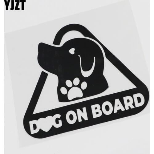 YJZT 12.7CM*14CM Dog On Board Decal Car Truck Bumper Car Sticker Vinyl Decoration 13C-0019