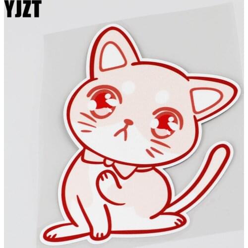 YJZT 13.5CMX15.2CM Interesting Personality Cat Car Sticker Decal 13B-0016