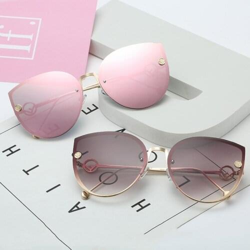 Vintage Trendy Girls Metal Rimless Gradient Butterfly Shades Sun Glasses Sunglasses for Women AS051