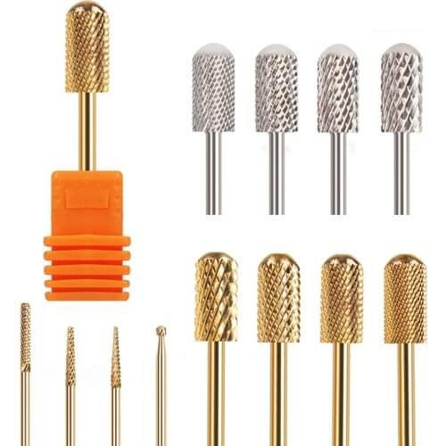 Golden Carbide Nail Drill Bit For Electric Manicure Drills Machine Milling Cutter Nail Files Nail Art Equipment Accessories