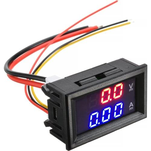 DC 100V 10A Electronic Digital Voltmeter Ammeter LED Display Voltage Regulator Volt AMP Current Meter 48 x 29 x 26mm