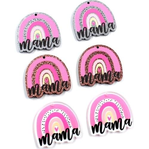 10pcs) Acrylic Rainbow mama For Earrings Party DIY Glitter UV Rainbow Jewelry Accessories