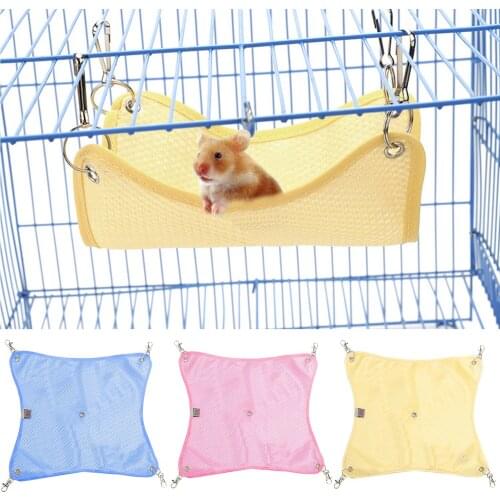 16x15cm Pet Breathable Mesh Cloth Cage Chair Hammock Hanging Swing Bed Mat for Guinea Pigs Chinchillas Parrot Hamster