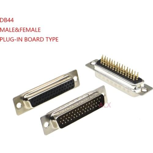 2PCS DB44 female MALE serial port CONNECTOR plug-in board type D-Sub CONNECTORS 44pin plug jack Adapter 3 Rows 44 PIN 44p