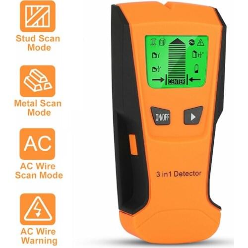 3-in-1 LCD Digital Wall Stud Finder Wood Metal Detector Pipe Wire Scanner Wood Wires Studs Detector Tools