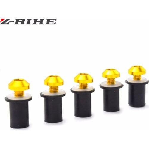 5pcs Motorcycle M5 Windshield Windscreen Bolt Screw Washer Nuts Fastener Kit Aluminum for yamaha r1 R3 R6 R25 bmw s1000rr