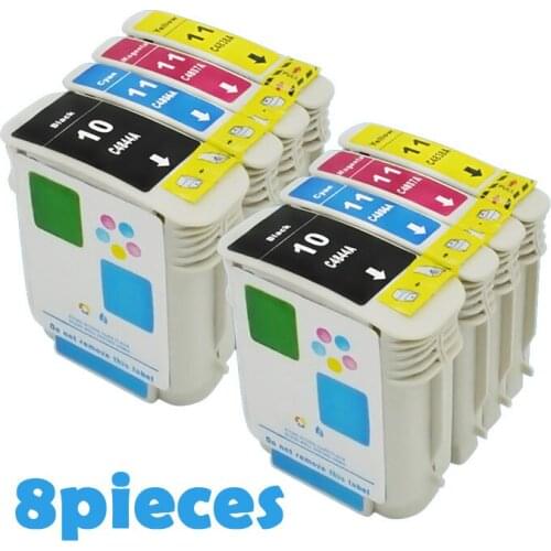 8 XiongCai Compatible ink cartridges For HP 10 11 Designjet 110 100plus C4844A Inkjet 2800dt 2800dtn printer For HP10 For HP11