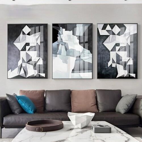 Abstract Art Living Room Poster Home Decoration Sofa Background Wall Geometric Modern Minimalist Frameless Printing Mural Core