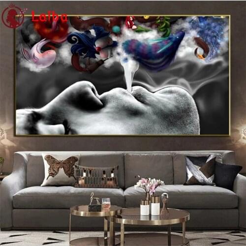 Diamond Embroidery Smoke-spitting dream master Full Square round Diamond Mosaic Rhinestones Art Painting Cross Stitch Wall Decor
