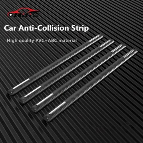 4Pcs/lot Car Sticker Black Carbon Fiber Pattern Body Bumper Anti-Scratch Protector Strips Auto Door Edge Corner Guard Protection