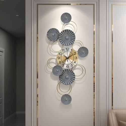 Large Nordic wall clock fashion light luxury living room wall clock home creative wall watch mute net horloge home decor DK50WC