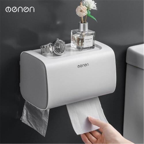 Toilet Paper Holder Waterproof Tissue Box Double-Layer Organizer Bathroom Punch-Free Storage Boxes Shelf Kitchen Roll Paper Rack