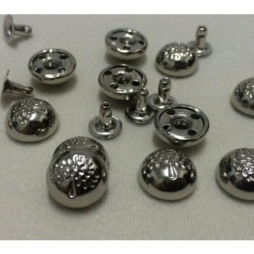 DIY 100Sets/Lot 12mm Accessories Silver Tree Shape Mushroom Rivets Leather Craft Punk Studs Fit Bags Belts Shoes Shipping Free