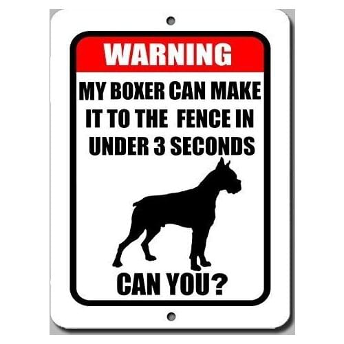 Home Decor Sign Funny Warning Beware of Dog Boxer Metal Sign for Outdoor Indoor Use Easy To Mount Metal Sign Metal Painting 2021