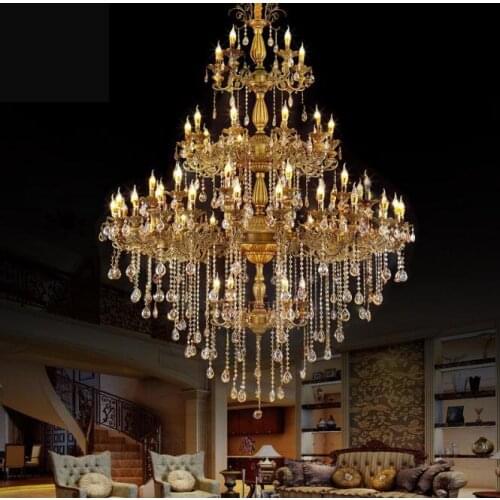 Crystal project chandelier customization Hotel lighting custom villa penthouse chandelier LED zinc alloy candle lamp led lamps