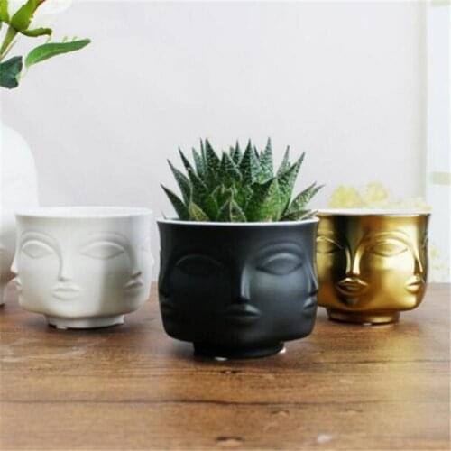 Vaso Artistic Human Face Pattern Vases for Flower Ceramic Plants Flower Pot Flower Container Planter Home Decor Nordic Decoratio