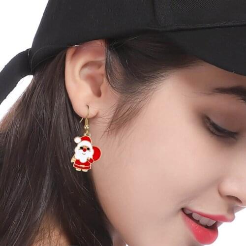 3 piece set of cute cartoon dripping oil Christmas tree gift earring necklace jewelry set