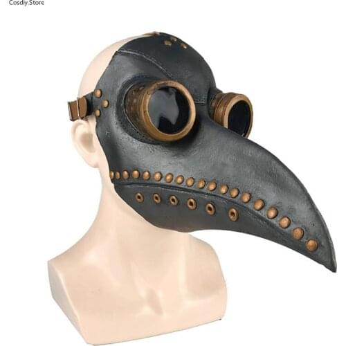 Cosplay Masks Adult Halloween Funny Cosplay Props Adult Men Women Medieval Steampunk Plague Doctor Bird Beak Mask Latex Punk