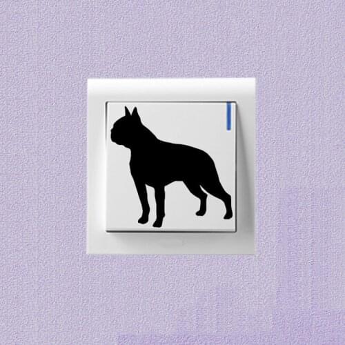 Boston Terrier Dog Creative Fashion Switch Sticker Vinyl Decoration Wall Stickers 2SS0727