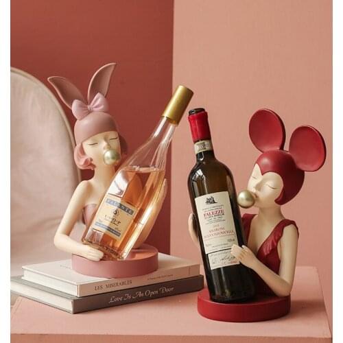 Creative girl modern wine bottle wine rack decoration home living room wine cabinet decoration light luxury bar rack