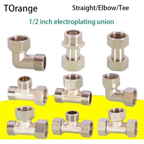 Copper 1/2IN live connection tee water heater joint water pipe natural gas internal and external wire teeth direct elbow fitting