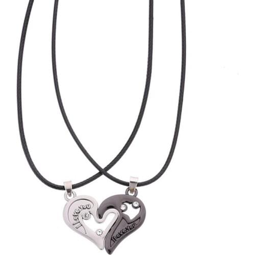 Fashion I Love You Honey Love Couple Pendant Necklace 2 Pcs/ Set Broken Heart Good Friends Friendship Pendents Jewelry Gift