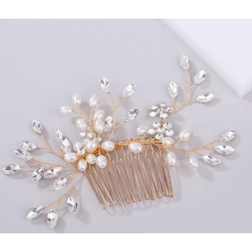 Fashion Pearl Crystal Wedding Party Hair Jewelry Charm Floral Bridal Hair Combs Women Party Hairpins Wedding Hair Accessories