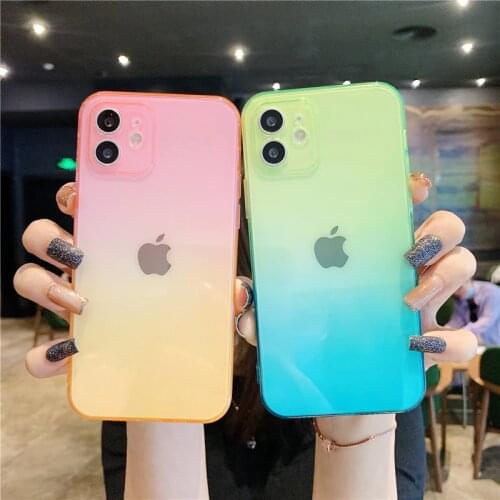 Fashion Gradient Colorful Clear Soft TPU Cover Phone Case For OPPO A9 A5 A31 2020 Reno 5 Pro 6 Find X3 R17 A3S A5S A92S F11 K9
