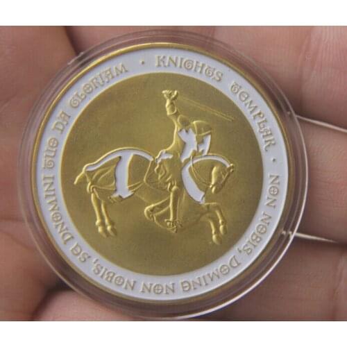 White Horse Sword Knight Plated Coin Commemorative Coin Badge Medal Collection Best Gift