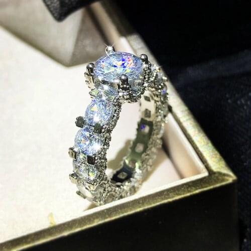 Classic 925 Sterling Silver Zircon Wedding Ring Set Bridal Women Luxury Jewelry Bridal Ring Rings for Women Moissanite Ring