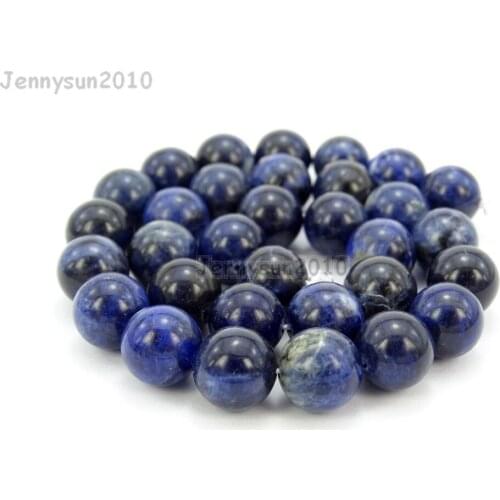 Natural Sodalite 12mm Gems stones Round Ball Loose Spacer Beads 15'' 5 Strands/ Pack