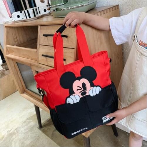 New Disney Oxford Cloth Childrens One-Shoulder Diagonal Bag Tutoring Bag Elementary School Mickey Handbag Girl Messenger Dag