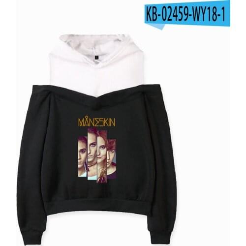 2021 New Maneskin Off-Shoulder Hoodie Hip Hop Sweatshirt Sexy Women Cosplay Pullover Fashion Hoodies girls Sweatshirts