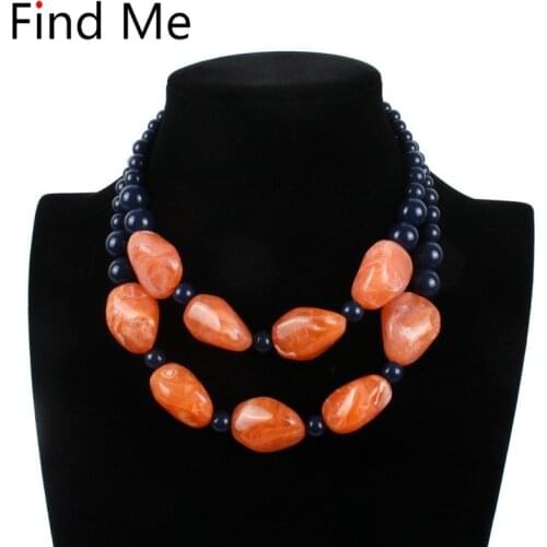 Find Me 2019 new brand Fashion big beads collar Choker Necklace Pendants Boho multilayer Maxi statement Necklace Women Jewelry