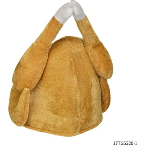Plush Roasted Turkey Hats Spooktacular Creations Decor Hat Cooked Chicken Bird Secret For Thanksgiving Costume Dress Up Party